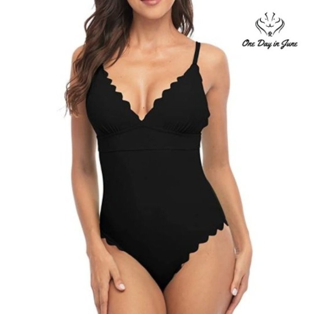 Sociala Scalloped One Piece Swimsuit